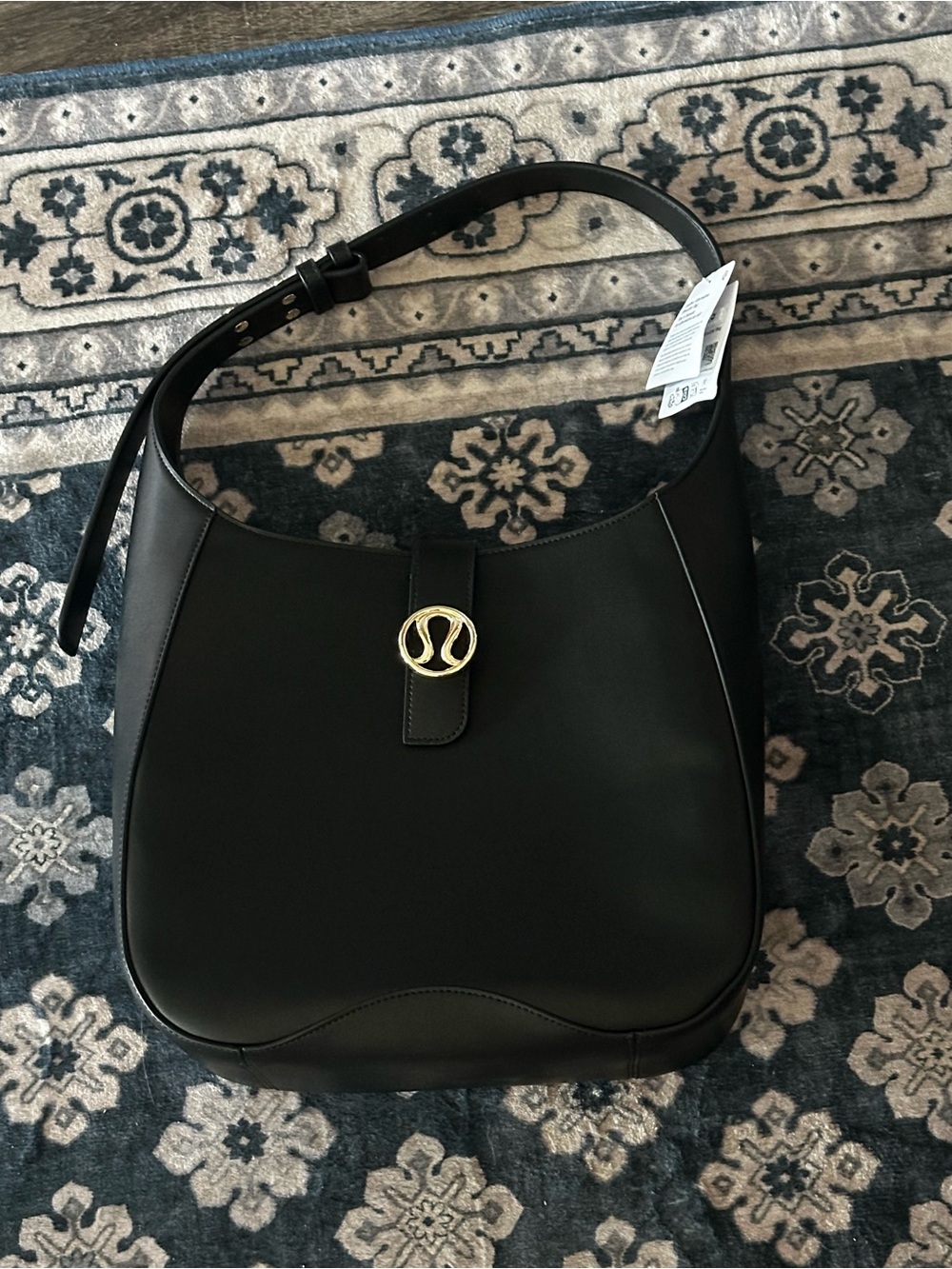 Lululemon Leather Alternative Shoulder Bag - Black/Gold - 8L - SOLD OUT